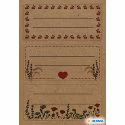 HERMA 15747 étiquette auto-collante Rectangle Permanent Marron, Naturel 9 pièce(s)