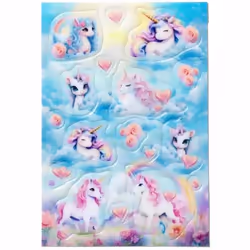 HERMA Stickers Happy Unicorns, Transpuffy, Multicolore, Motif animal, Licorne, Permanent, Fille, Enfant