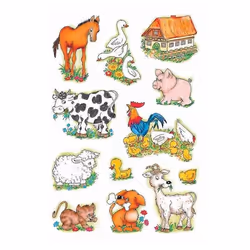 HERMA DECOR stickers farm animals 3 sheets, A4 sheets, 3 feuilles