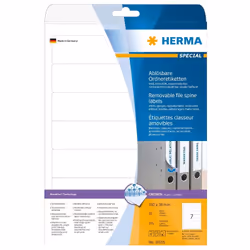 HERMA Movables 192x38mm, Blanc, 192 x 38 mm, 175 pièce(s), 25 feuilles, A4