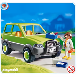 Playmobil Vet with Car, Kit de figurines jouets, Plastique