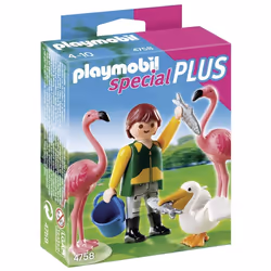 Playmobil Gardien De Zoo Avec Flamants Roses Et Pélicans