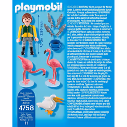 Playmobil Gardien De Zoo Avec Flamants Roses Et Pélicans