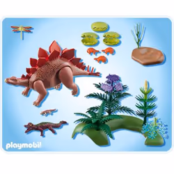 Playmobil Stégosaure et ses Bébés avec Foret