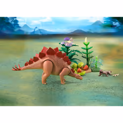 Playmobil Stégosaure et ses Bébés avec Foret