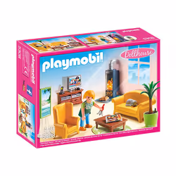 Playmobil Dollhouse Salon avec poêle à bois, 4 an(s), AAA, Multicolore