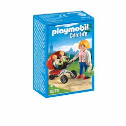 Playmobil City Life Maman avec jumeaux et landau, 4 an(s), Multicolore, Plastique