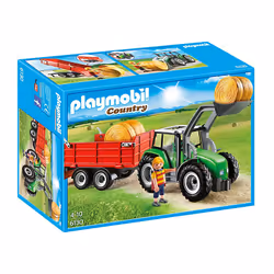 Playmobil Country Tracteur avec pelle et remorque, 4 an(s), Multicolore