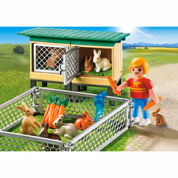 Playmobil Country Enfant avec enclos à lapins et clapier