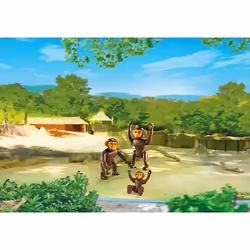 Playmobil City Life Couple de chimpanzés avec bébé
