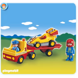 Playmobil Voiture de course avec camion, Kit de figurines jouets, Plastique