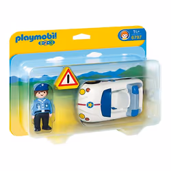 Playmobil 1.2.3 Policier et voiture, Jeu de construction, 1,5 an(s)