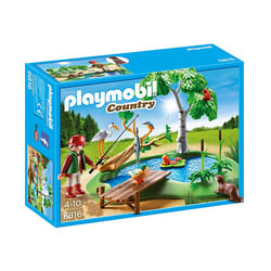 Playmobil Country Ilot avec Pêcheur et Animaux