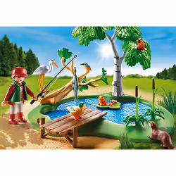 Playmobil Country Ilot avec Pêcheur et Animaux