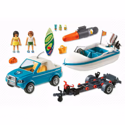 Playmobil Summer Fun Voiture avec bateau et moteur submersible