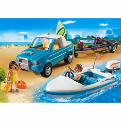 Playmobil Summer Fun Voiture avec bateau et moteur submersible