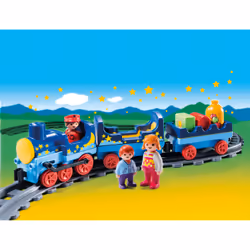 Playmobil 1.2.3 Train étoilé avec passagers et rails