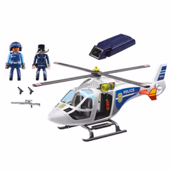 Playmobil Hélicoptère De Police Avec Projecteur, Action/Aventure, 4 an(s), AAA, Multicolore, Plastique