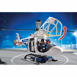 Playmobil Hélicoptère De Police Avec Projecteur