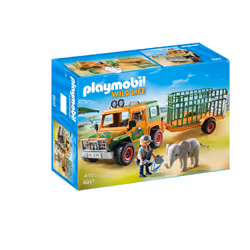 Playmobil Wild Life Véhicule avec éléphanteau et soigneurs, 4 an(s), Multicolore