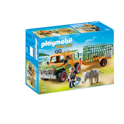 Playmobil Wild Life Véhicule avec éléphanteau et soigneurs