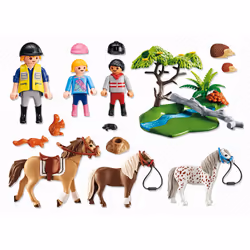 Playmobil Country Cavaliers Avec Poneys Et Cheval, 4 an(s), Multicolore, Plastique