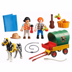 Playmobil Country Enfants Avec Chariot Et Poney, 4 an(s), Multicolore, Plastique