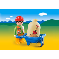 Playmobil 1.2.3 Ouvrier avec brouette