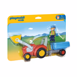 Playmobil 1.2.3 Fermier avec tracteur et remorque, Action/Aventure, 1,5 an(s), Multicolore, Plastique