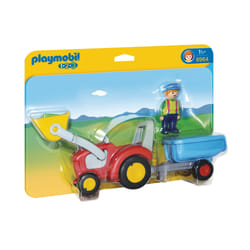 Playmobil 1.2.3 Fermier avec tracteur et remorque