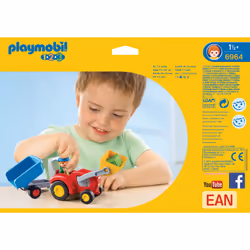 Playmobil 1.2.3 Fermier avec tracteur et remorque - Vue supplémentaire 5