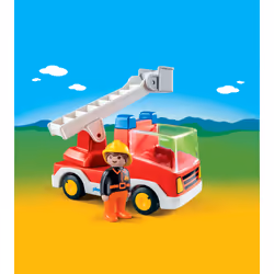 Playmobil 1.2.3 Camion de pompier avec échelle pivotante