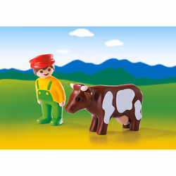 Playmobil 1.2.3 Eleveur avec vache