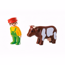 Playmobil 1.2.3 Eleveur avec vache