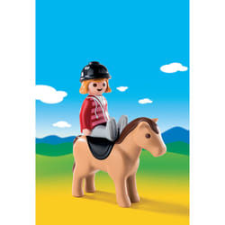 Playmobil 1.2.3 Cavalière Avec Cheval