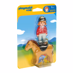 Playmobil 1.2.3 Cavalière Avec Cheval
