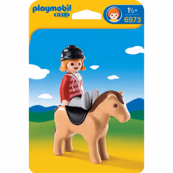 Playmobil 1.2.3 Cavalière Avec Cheval