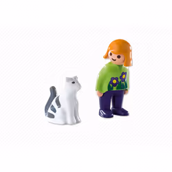 Playmobil 1.2.3 Soigneur avec chat