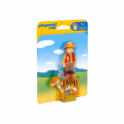 Playmobil 1.2.3 Aventurier avec tigre, 1,5 an(s), Multicolore, Plastique