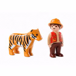 Playmobil 1.2.3 Aventurier avec tigre