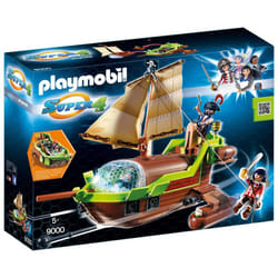Playmobil Super 4 Bateau pirate Caméléon avec Ruby