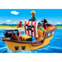 Playmobil 1.2.3 Bateau De Pirates, 1,5 an(s), Multicolore, Plastique