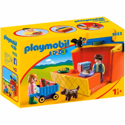 Playmobil 1.2.3 Étal de marché transportable, Action/Aventure, 1,5 an(s), Multicolore