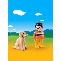 Playmobil 1.2.3 Garçon Avec Chien, Jeu de construction, 1,5 an(s), Multicolore