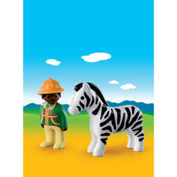 Playmobil 1.2.3 Soigneur Avec Zèbre