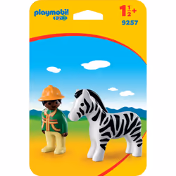 Playmobil 1.2.3 Soigneur Avec Zèbre