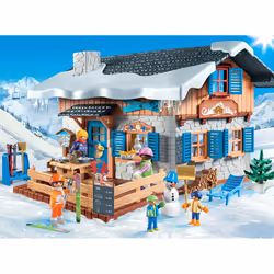Playmobil FamilyFun Chalet Avec Skieurs, 4 an(s), Multicolore, Plastique
