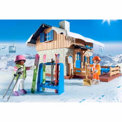 Playmobil FamilyFun Chalet Avec Skieurs