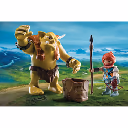 Playmobil Knights Troll Géant Et Soldat Nain