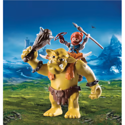 Playmobil Knights Troll Géant Et Soldat Nain